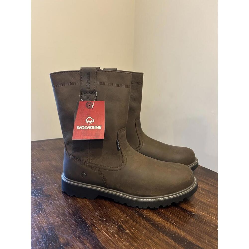 WOLVERINE Mens Floorhand Waterproof 10" Soft Toe Work Boot, Dark Brown, 13 US